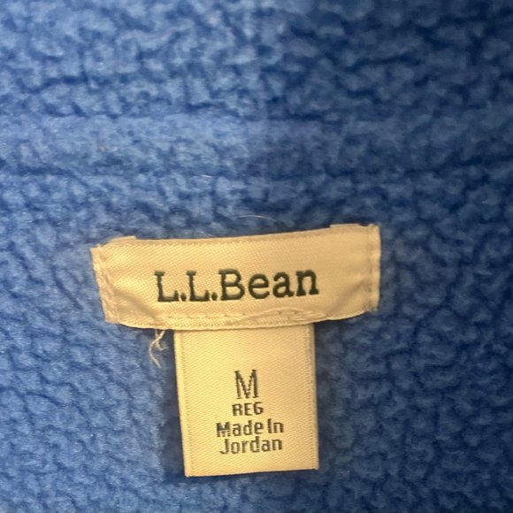 L.L. Bean Two Tone Blue Polartec Fleece Half Zip Fullover - Picture 6 of 7